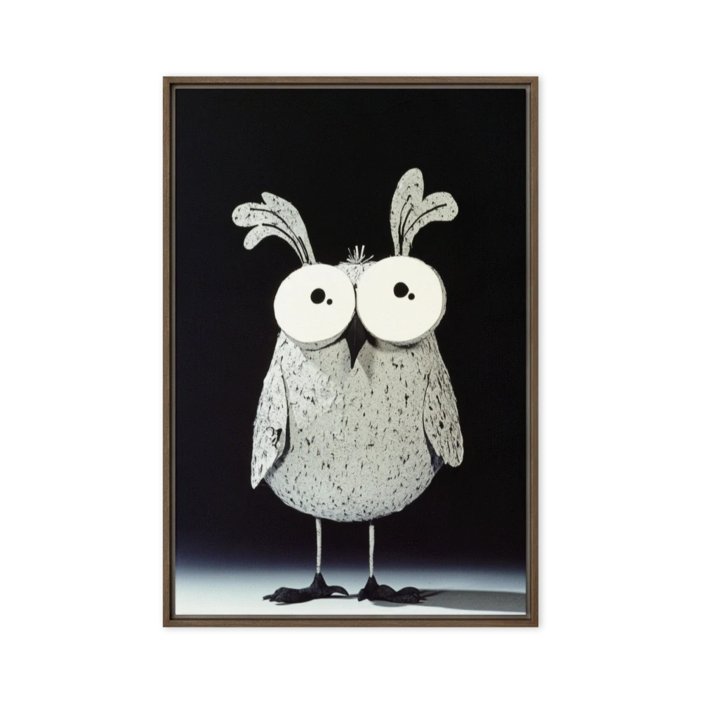 Whimsical Black and White Owl