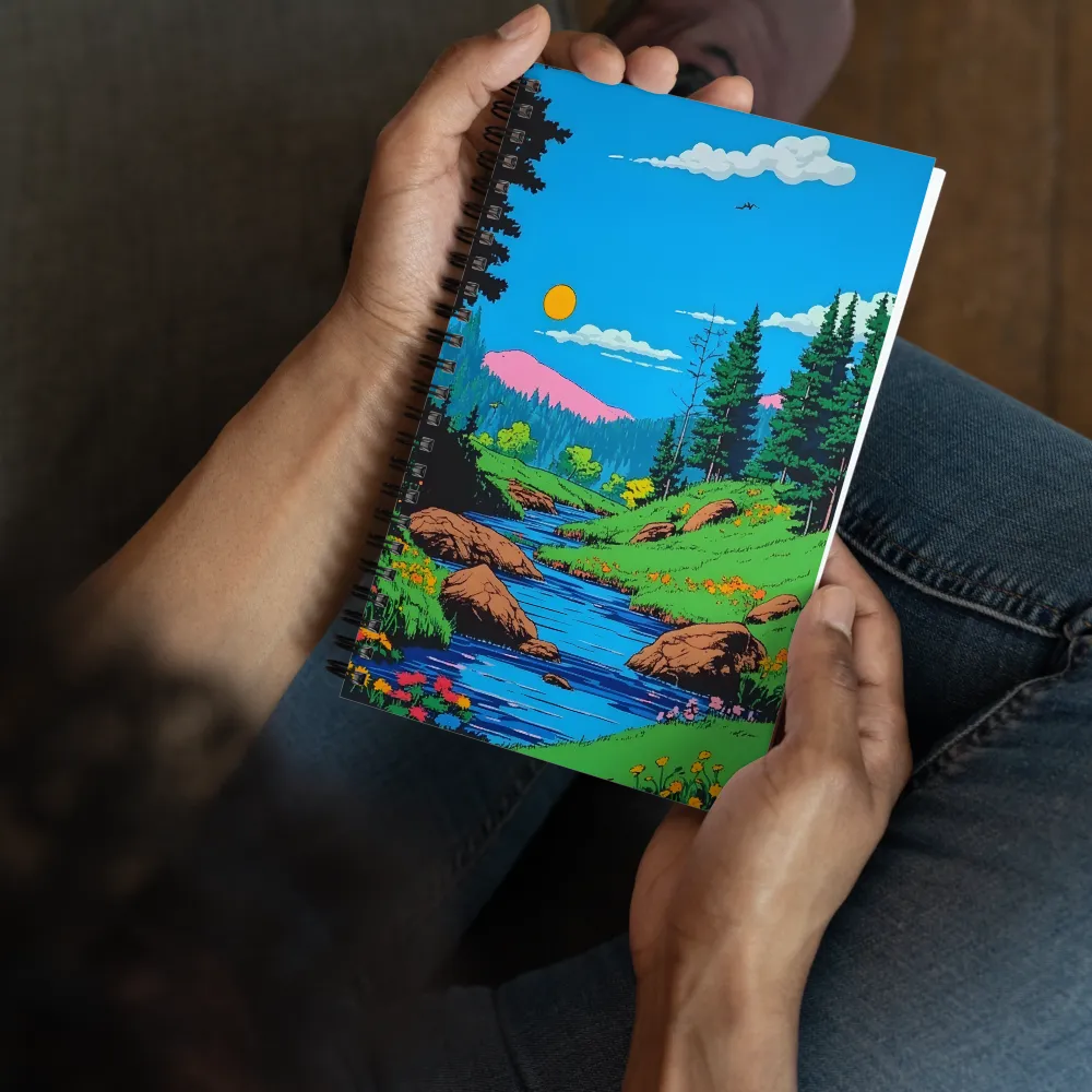 Vibrant Pixel Valley 
 Spiral Notebook | 140 pages