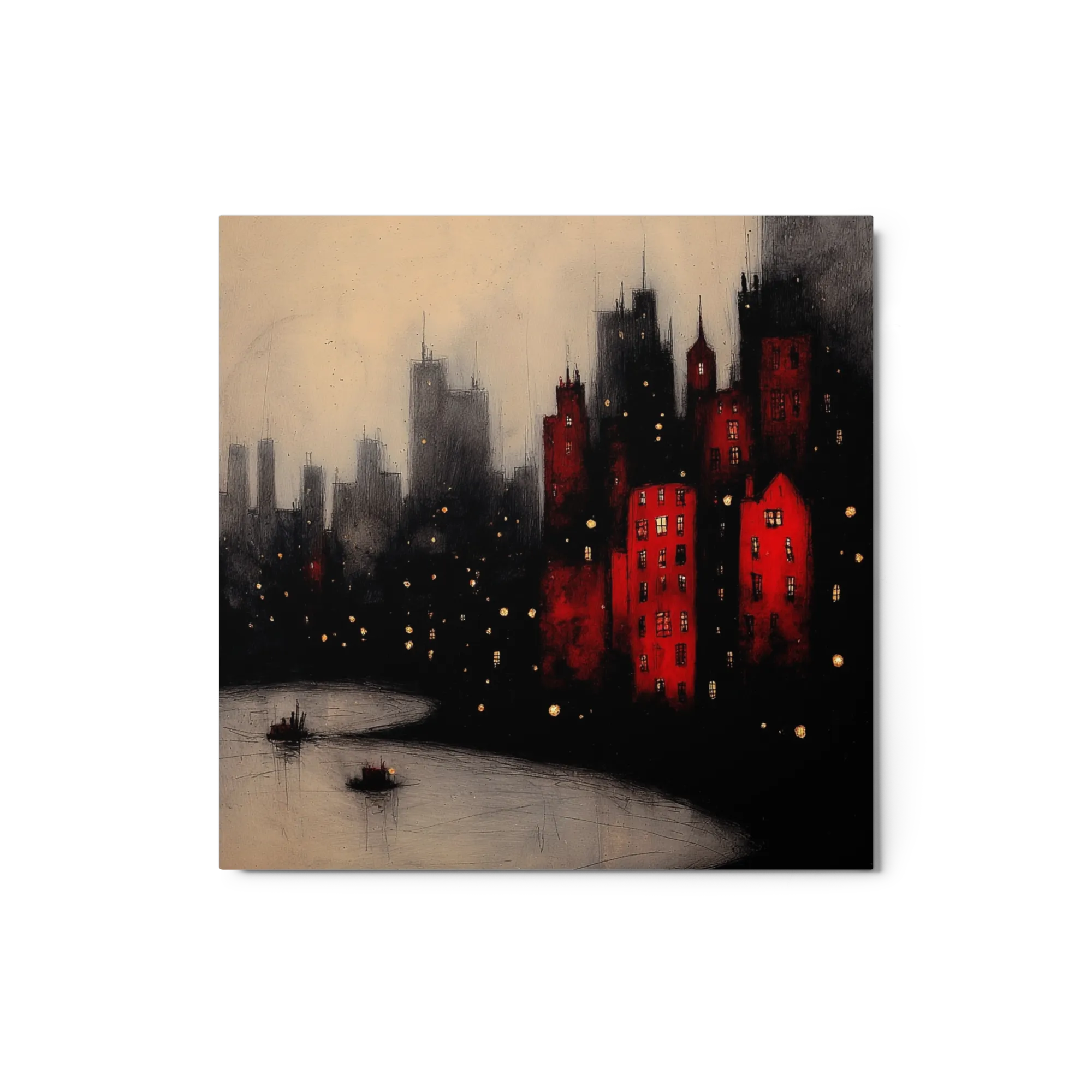 Crimson Shadows at Night