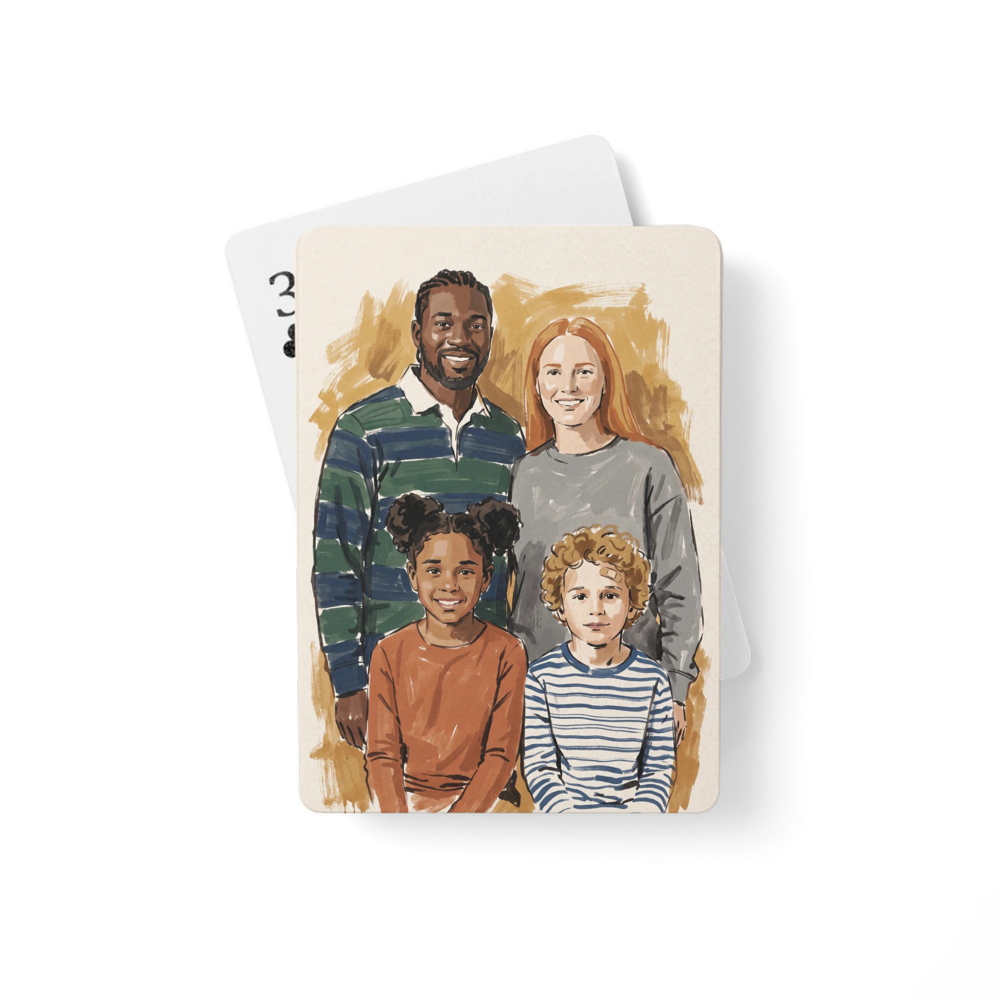 Family Portrait Playing Cards — Earth Tone Painting
