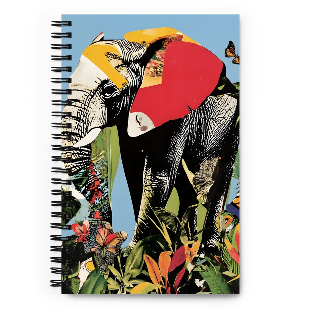 Tropical Elephant Collage 
 Spiral Notebook | 140 pages