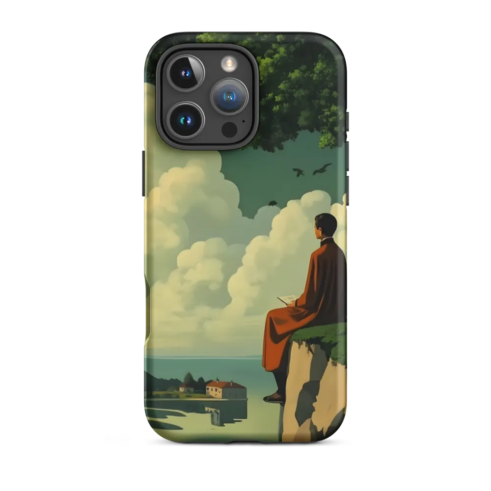 Person Reading on a Cliff | Phone Case