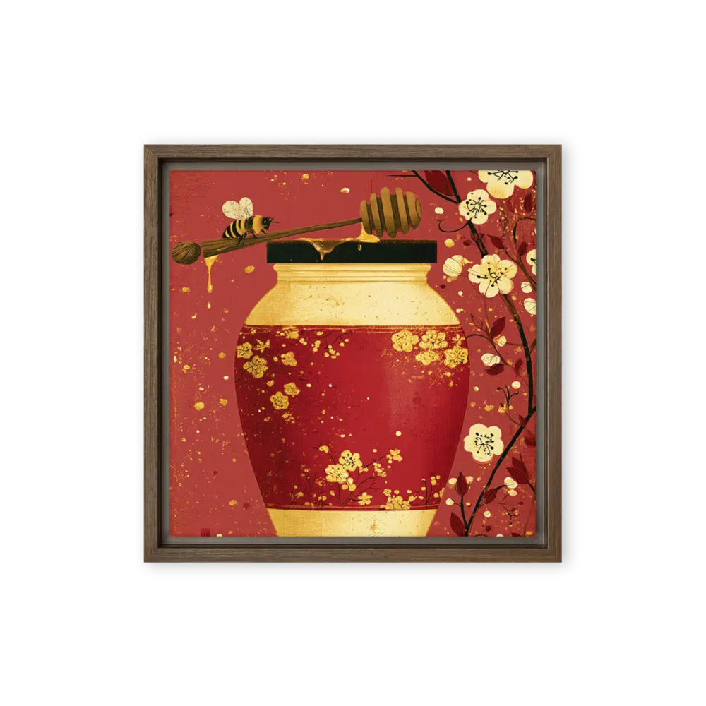 Golden Blossom Honey Jar 
 Canvas | 26″x 26″