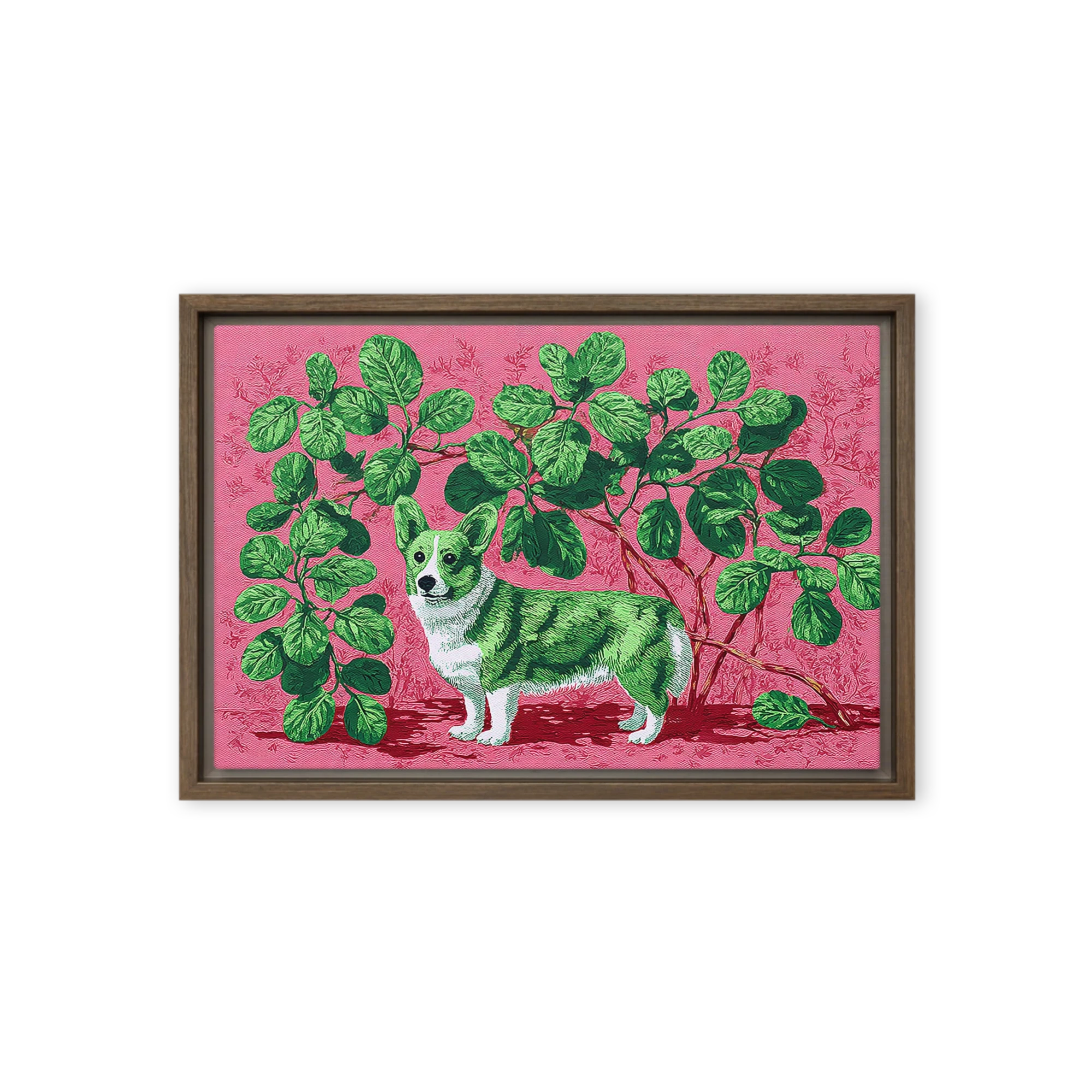 Botanical Green Corgi | Art Print