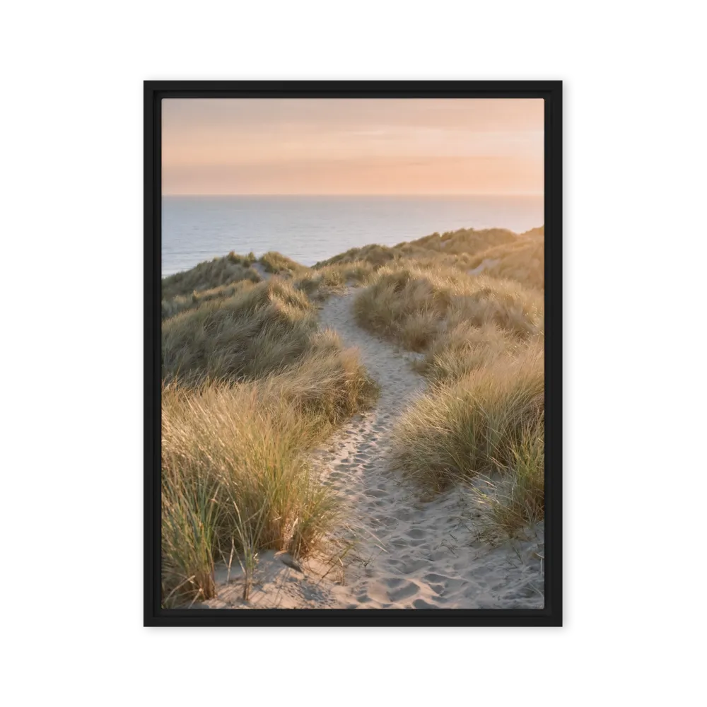 Coastal Dune Pathway at Sunset 
 Canvas with White Frame