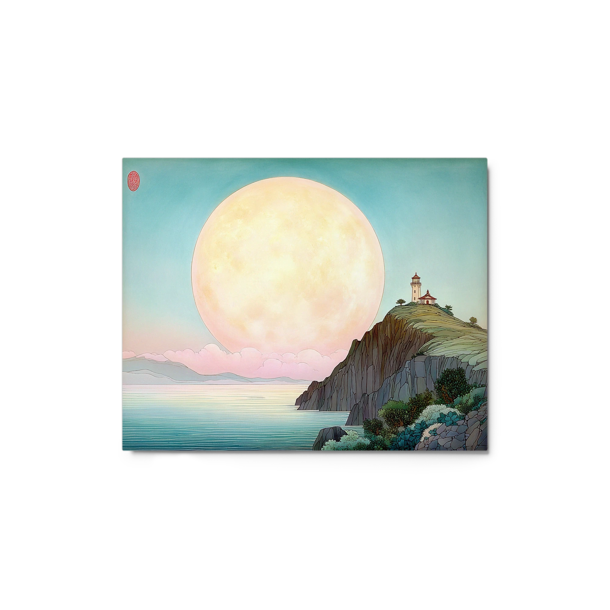 Lighthouse Under the Full Moon