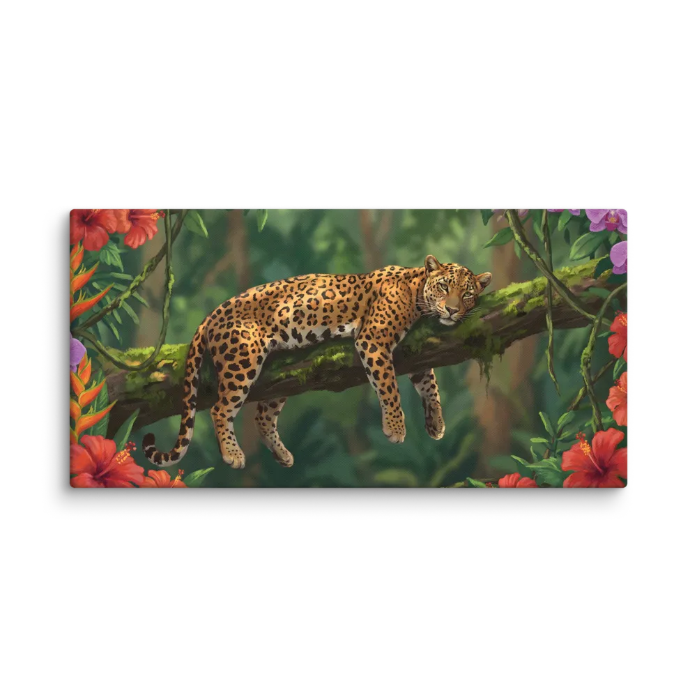 Rainforest Jaguar Slumber 
 Canvas | 12″x 24″