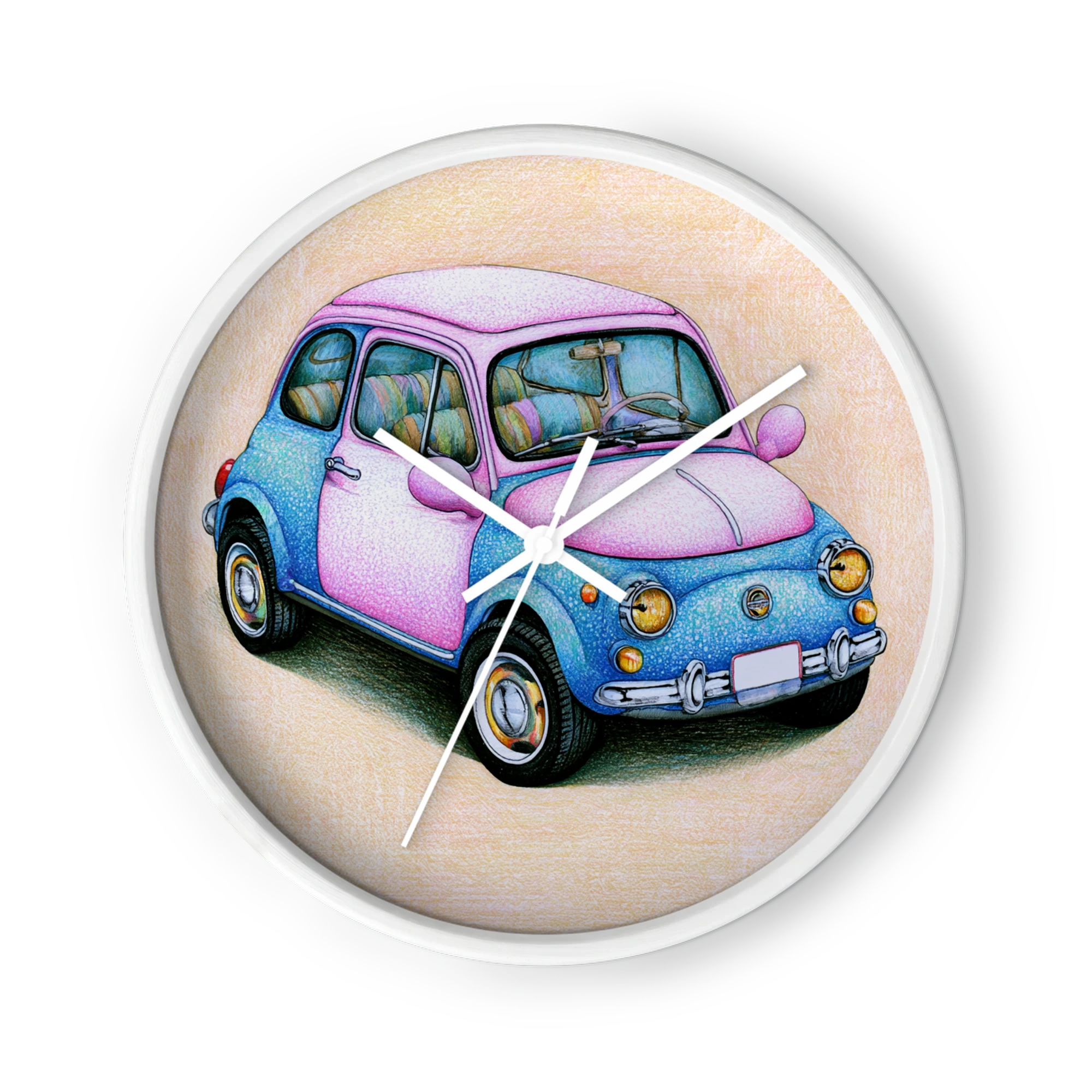 Retro Pink and Blue Car