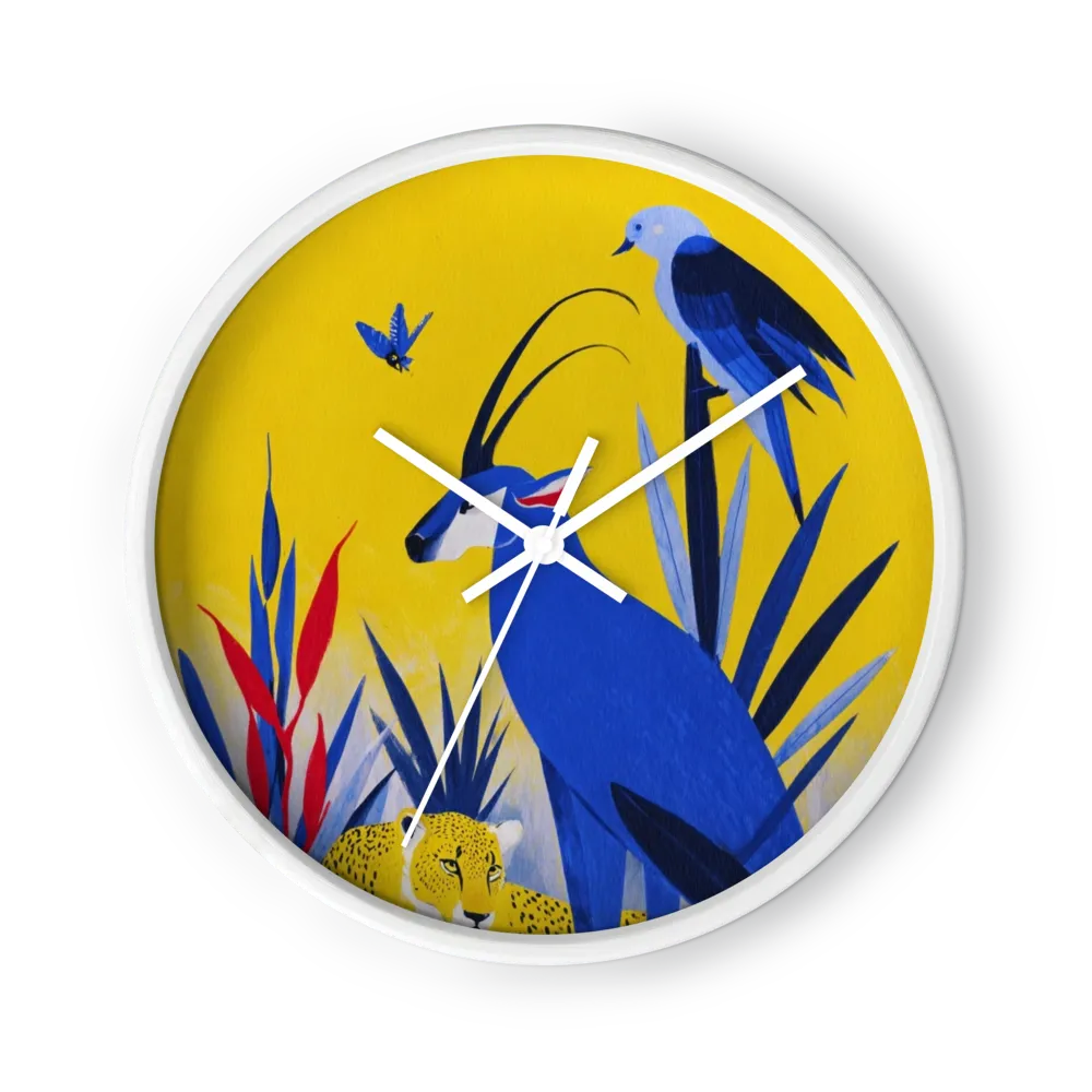 Blue Gazelle and Cheetah | Wall Clock
