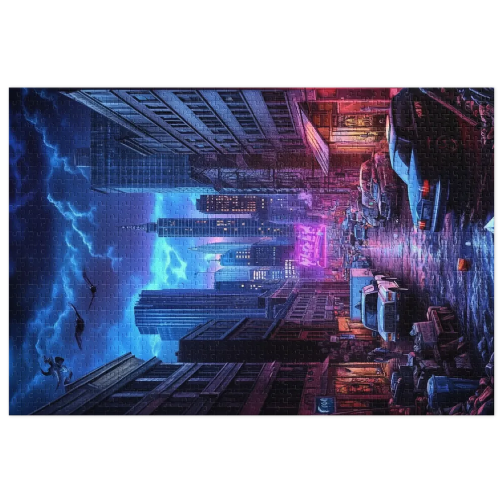 Futuristic Cityscape at Night | Jigsaw Puzzle (252/520 pieces)