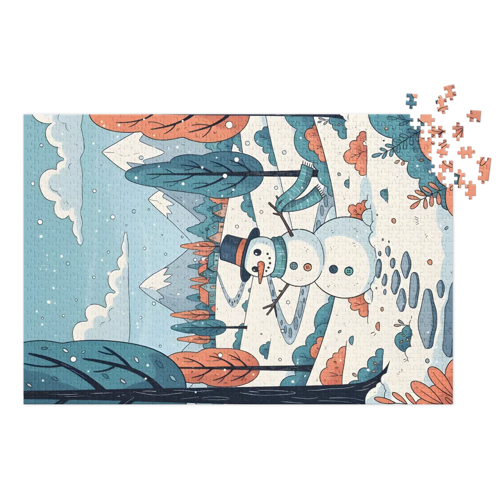Snowman in Winter Village