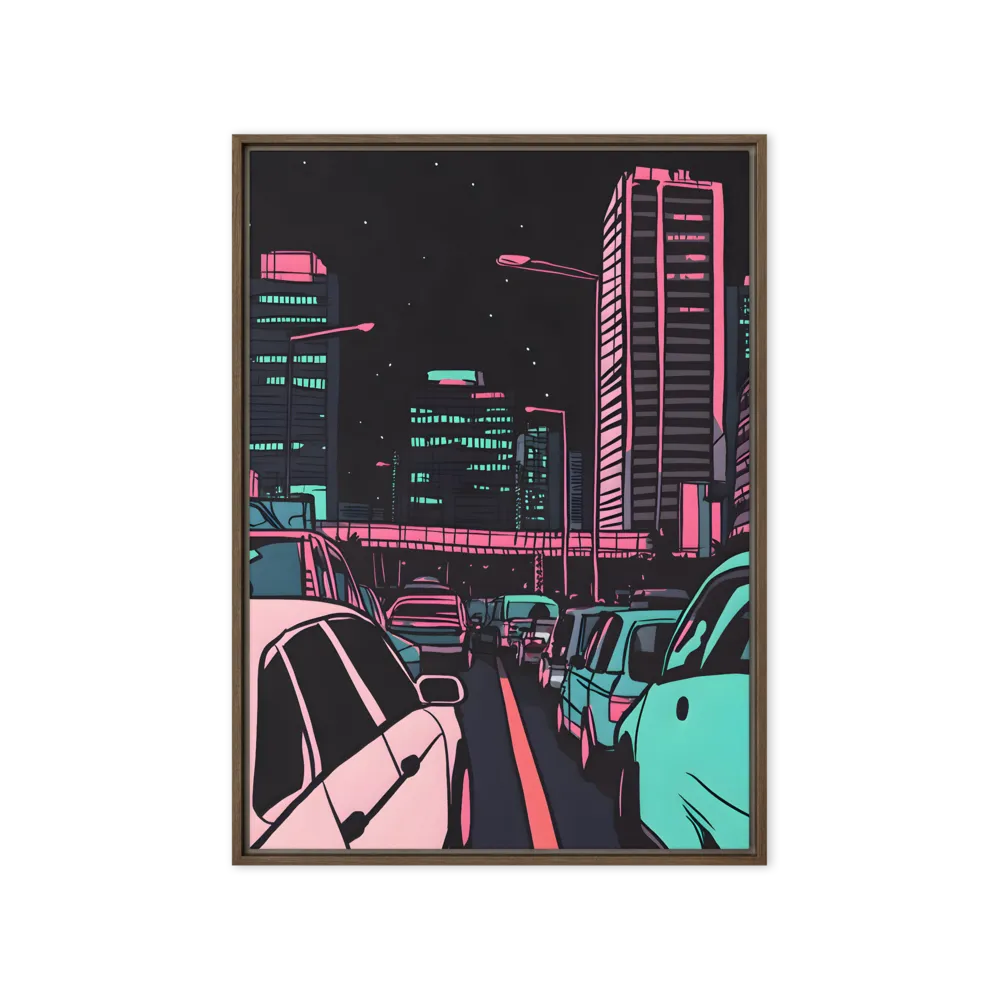 Neon Urban Flow 
 Canvas with White Frame