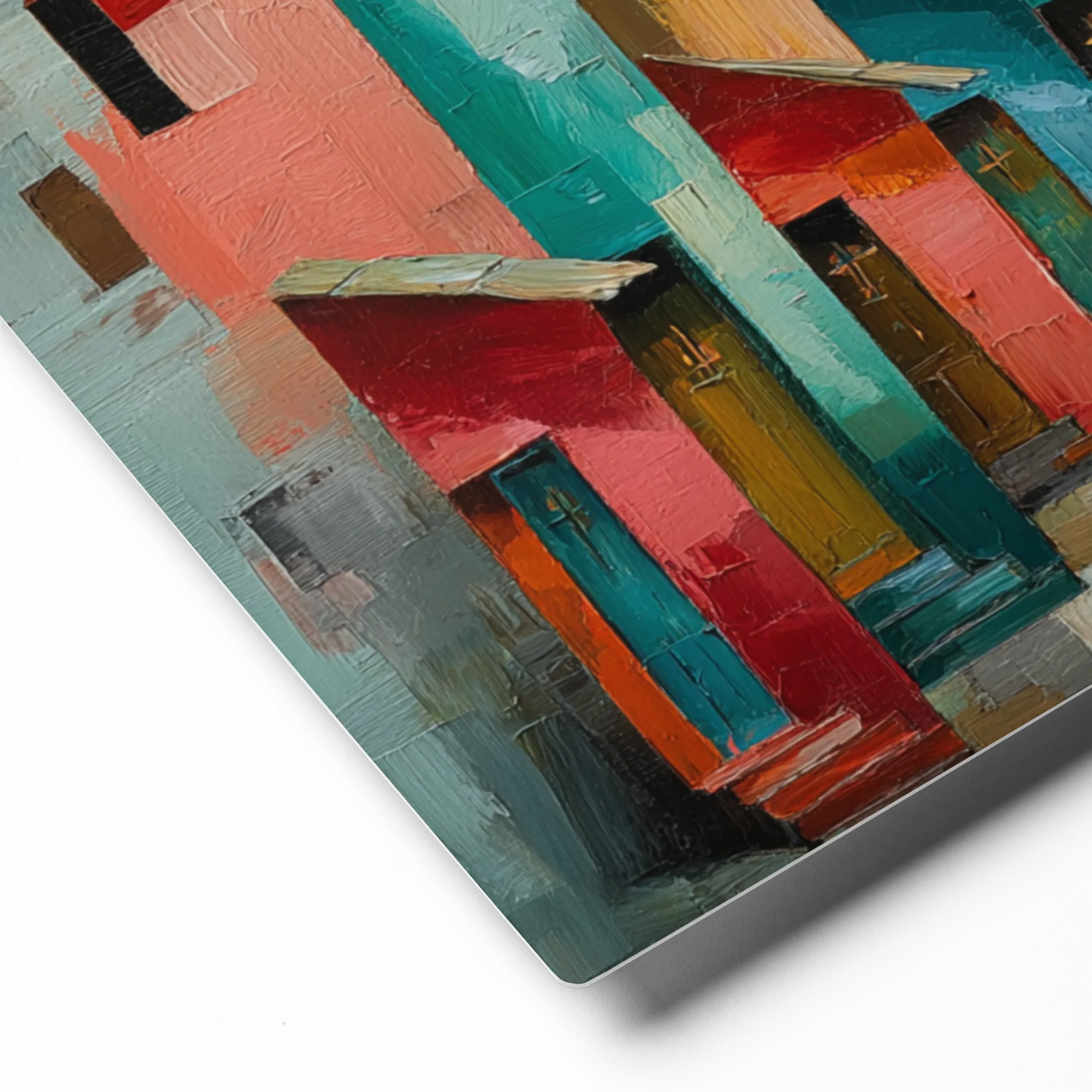Chromatic Quarters 
 Canvas with Brown Frame