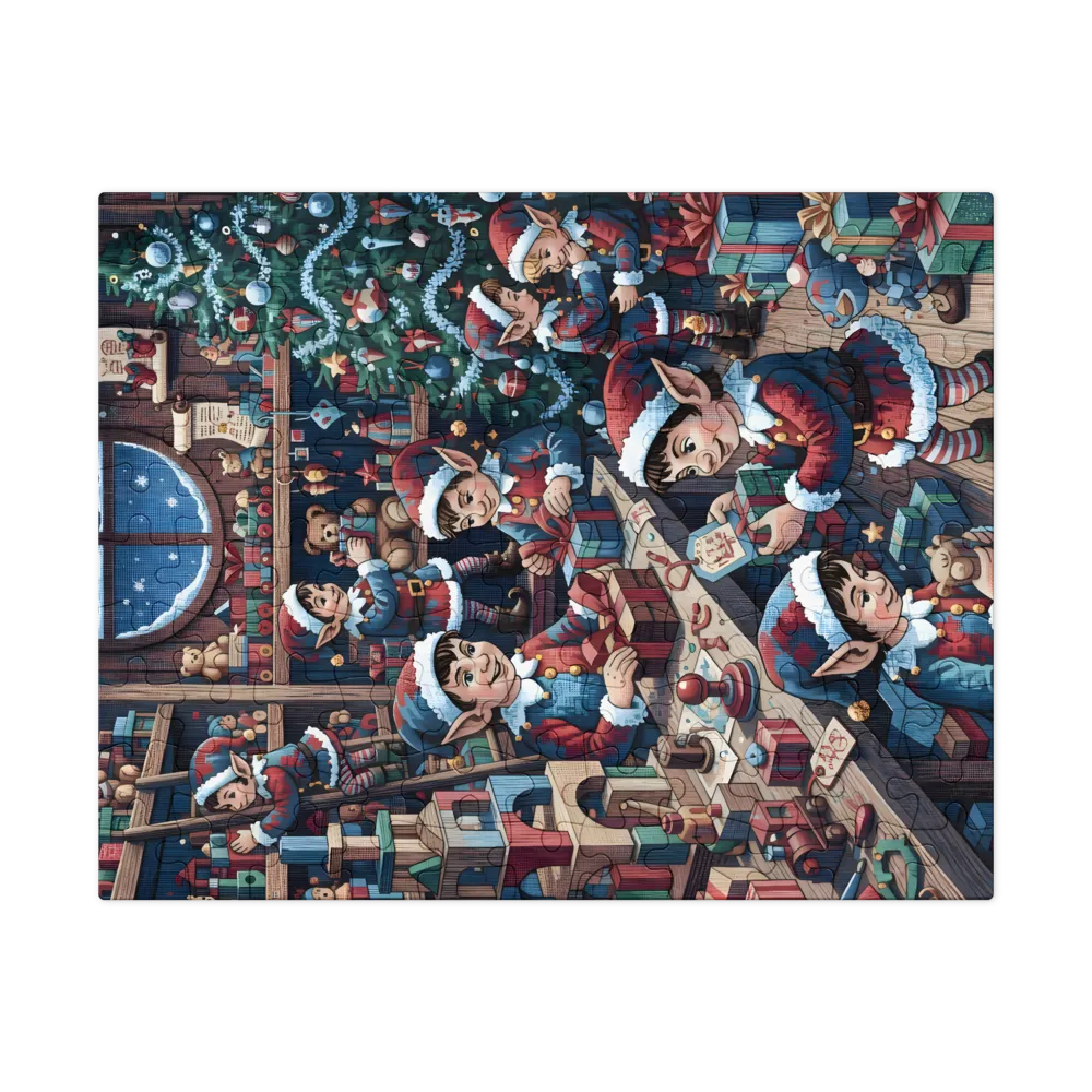 Elves' Toy Workshop 
 Jigsaw Puzzle in Tin Box