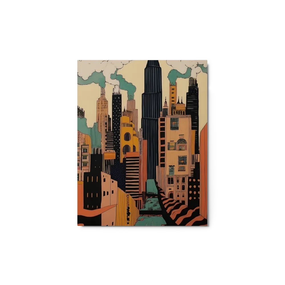 Art Deco Cityscape 
 Canvas with Brown Frame