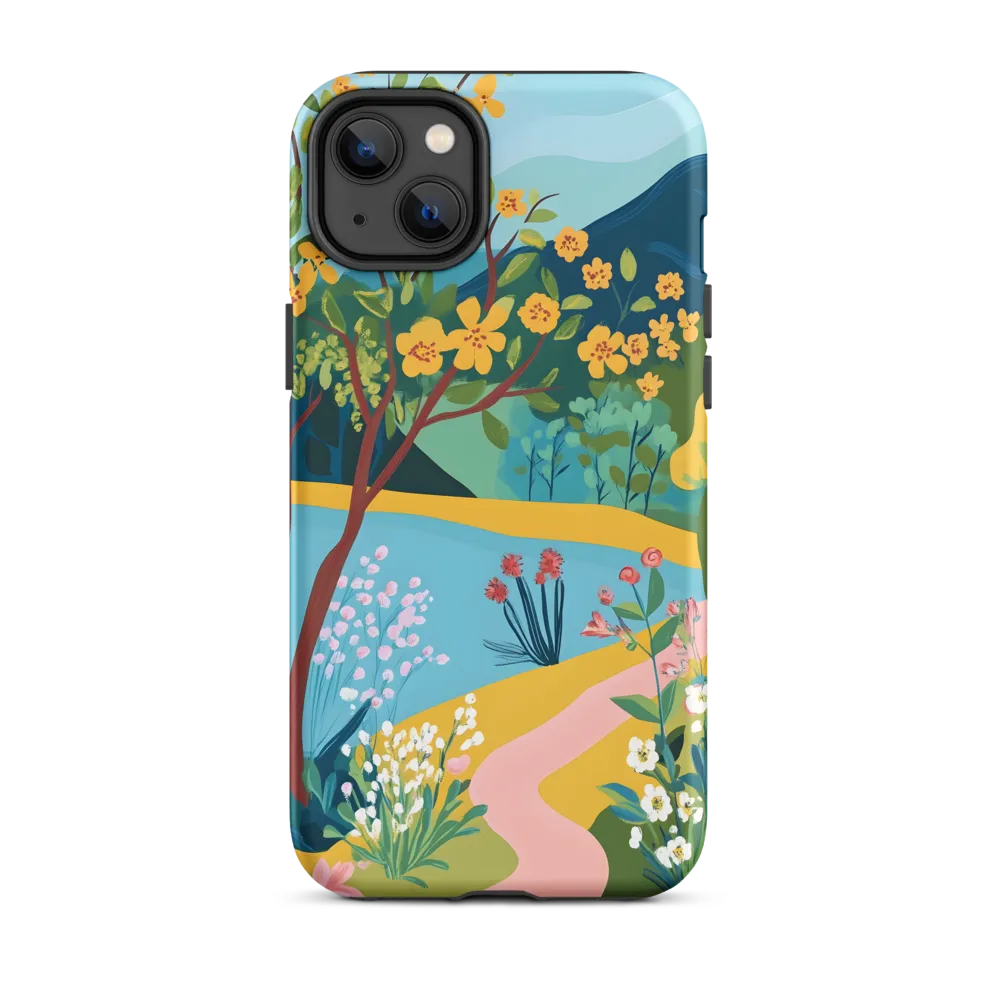 Colorful Landscape with Flowers | Phone Case