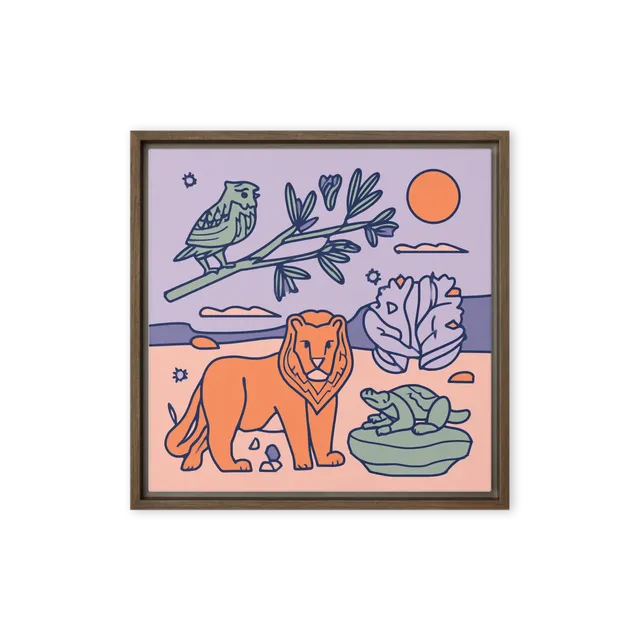 The Lion, Owl and Turtle | Art Print