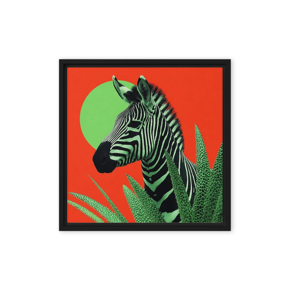 Green Zebra in Red Oasis | Art Print