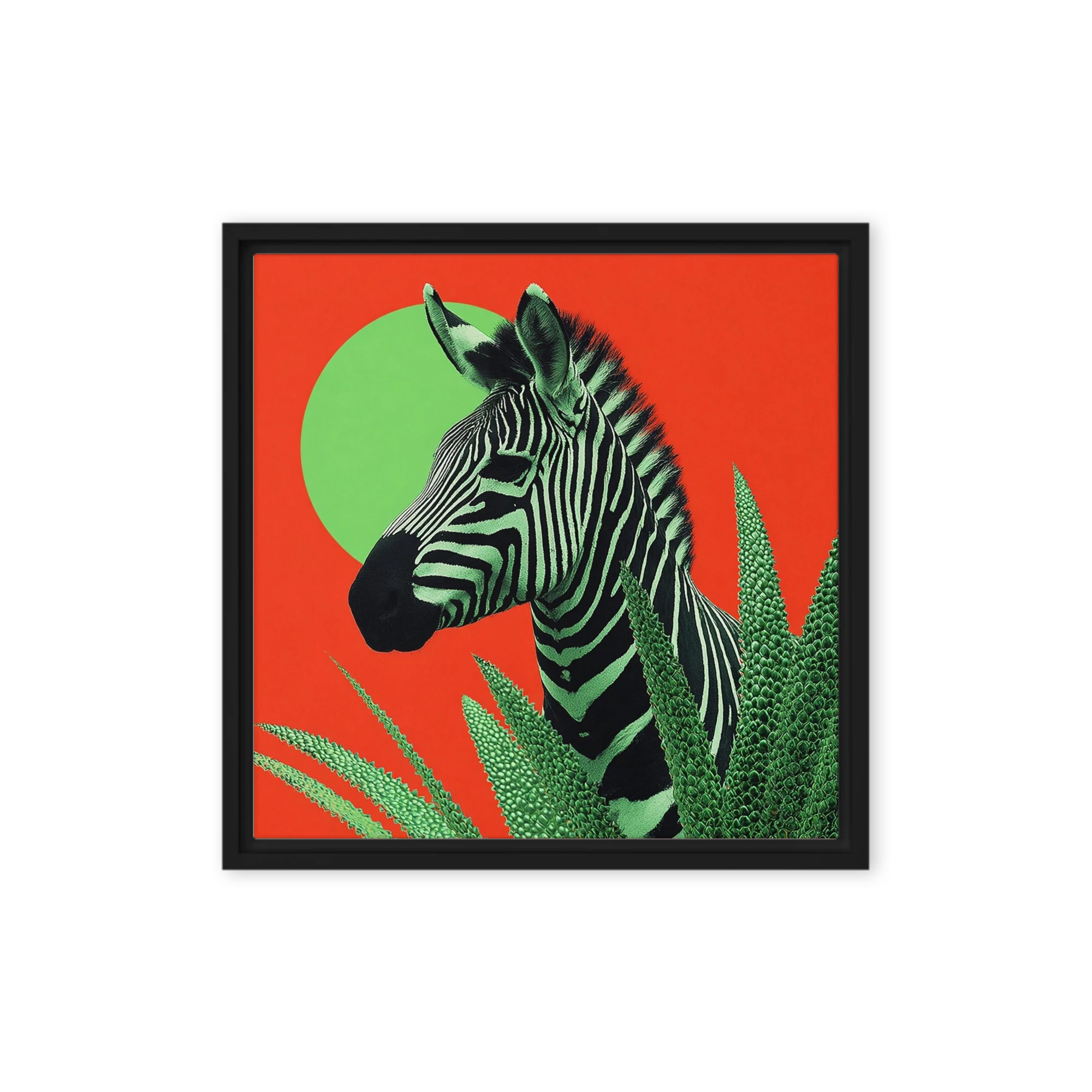 Green Zebra in Red Oasis | Art Print