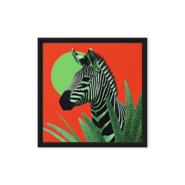 Green Zebra in Red Oasis | Art Print