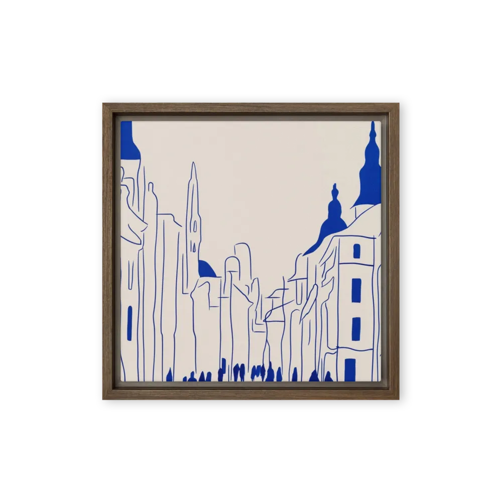 Wading herons and ink gestures — Continuous cobalt contour