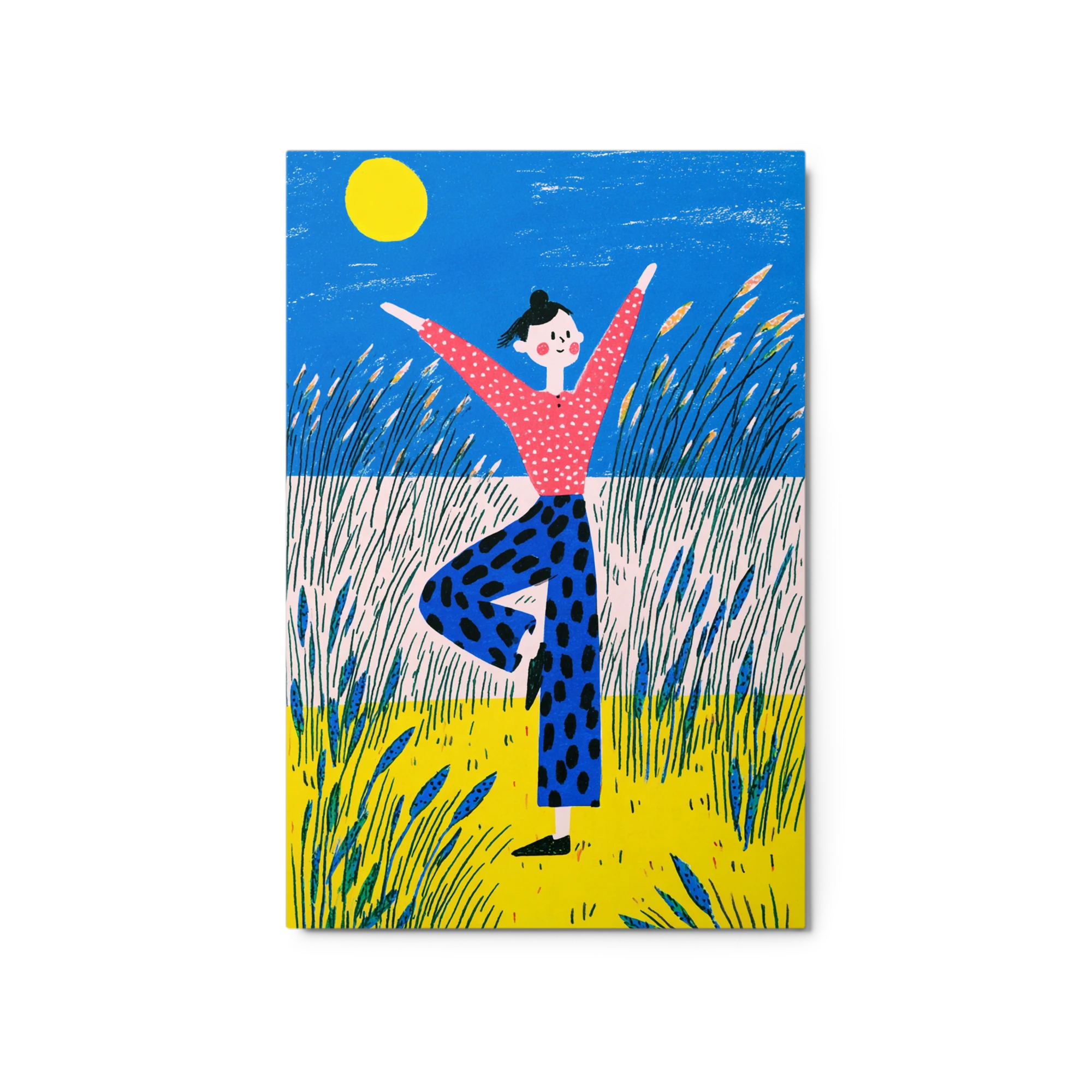 Tree Pose in Sunlit Field