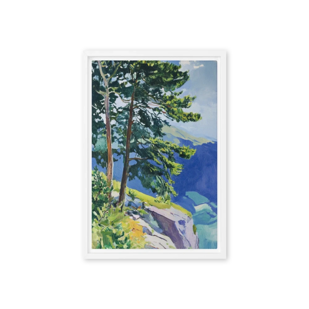 Trees on Rocky Cliff Landscape