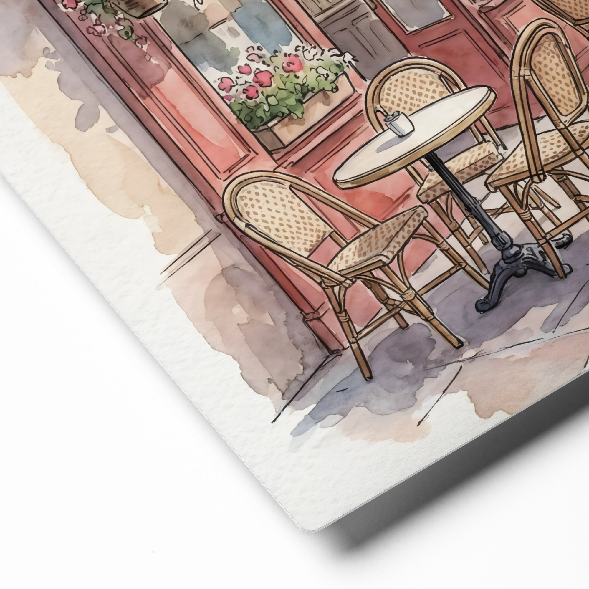 Parisian Cafe Scene 
 Canvas | 18″x 18″
