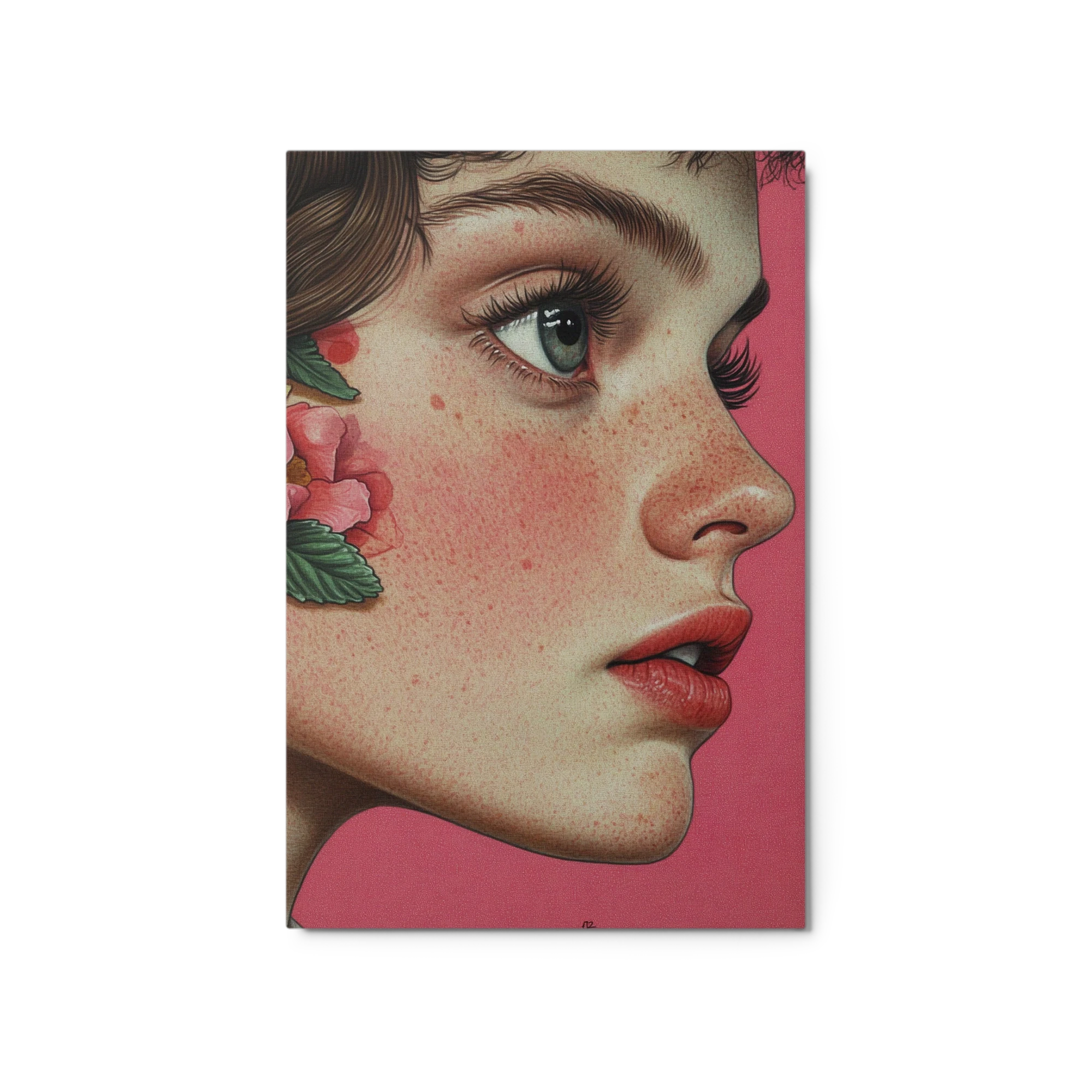 Portrait of a Woman with Floral Design