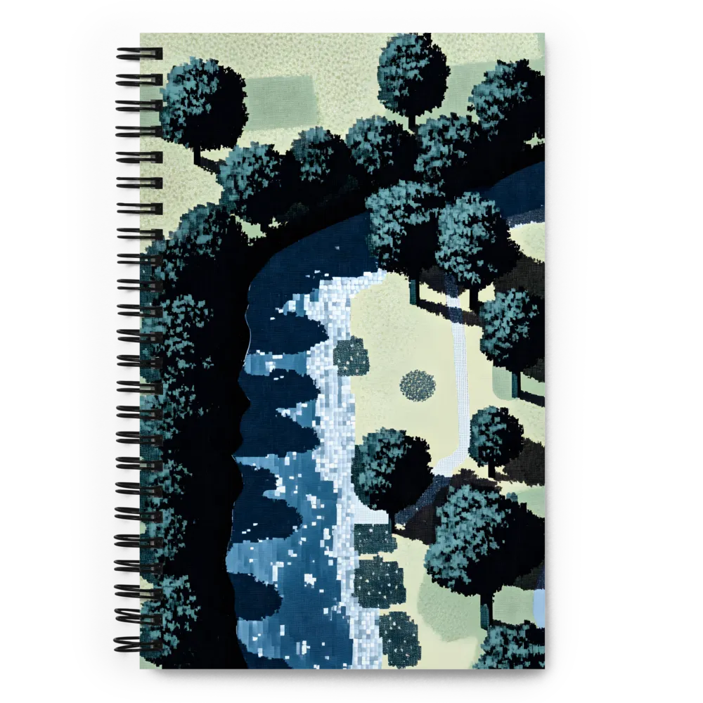 Riverside Pixel Tapestry 
 Spiral Notebook | 140 pages