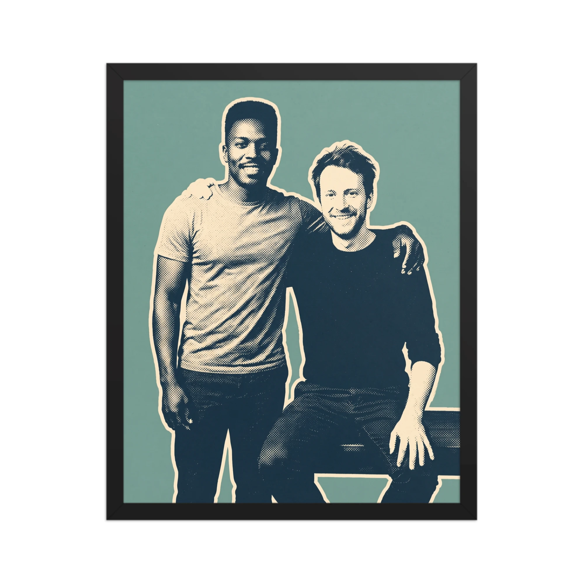 Duotone Screenprint Couple Portrait — example