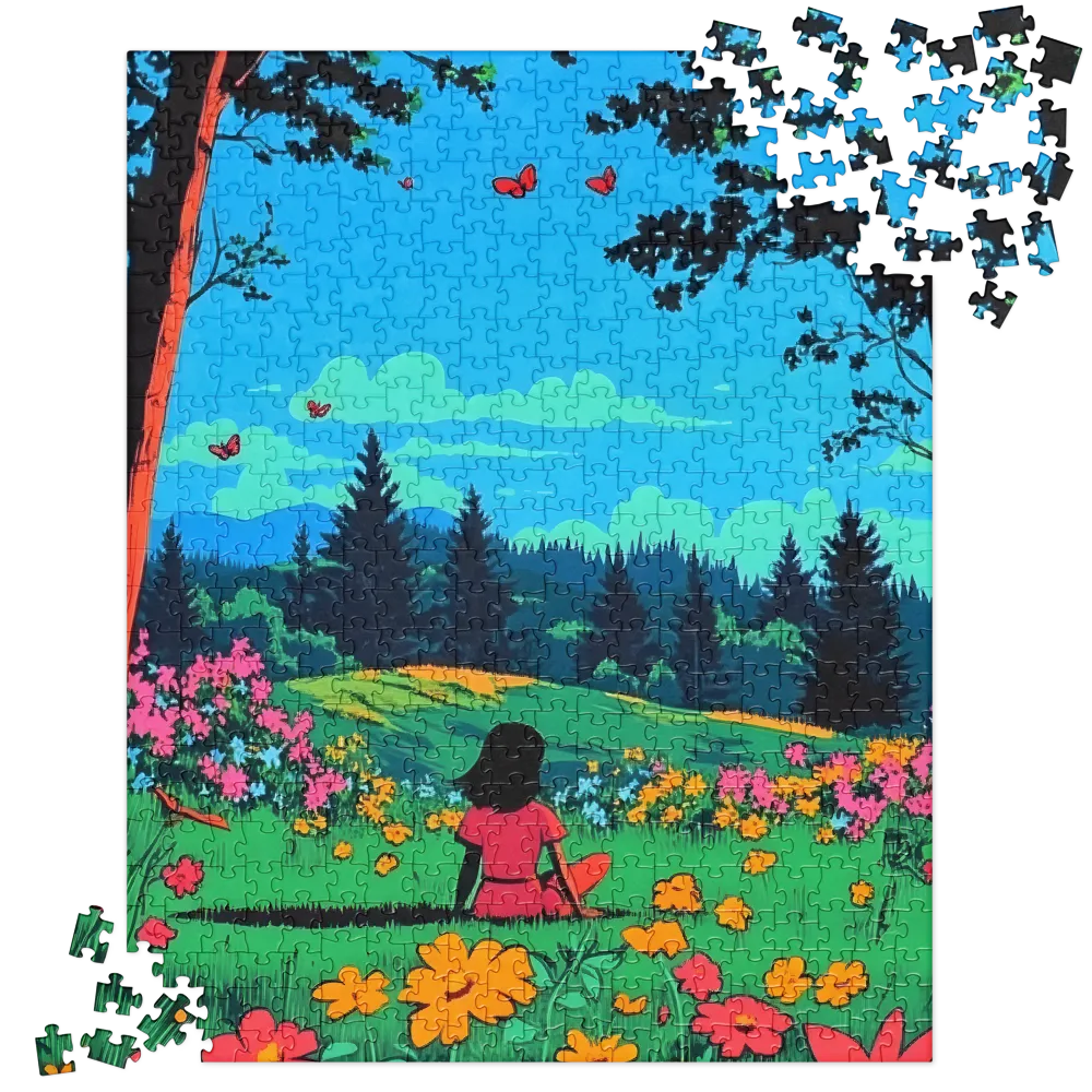 Vibrant Meadow Solitude 
 Jigsaw Puzzle