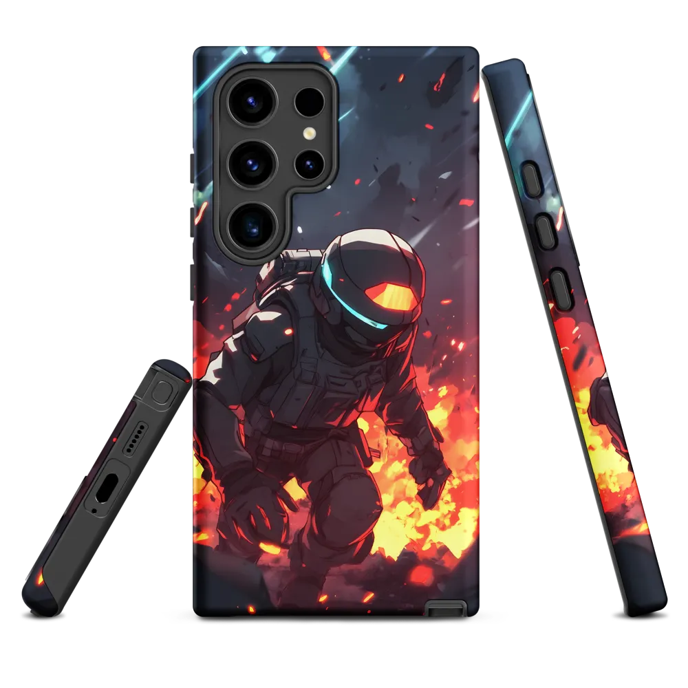 Astronaut in Explosive Landscape | Phone Case