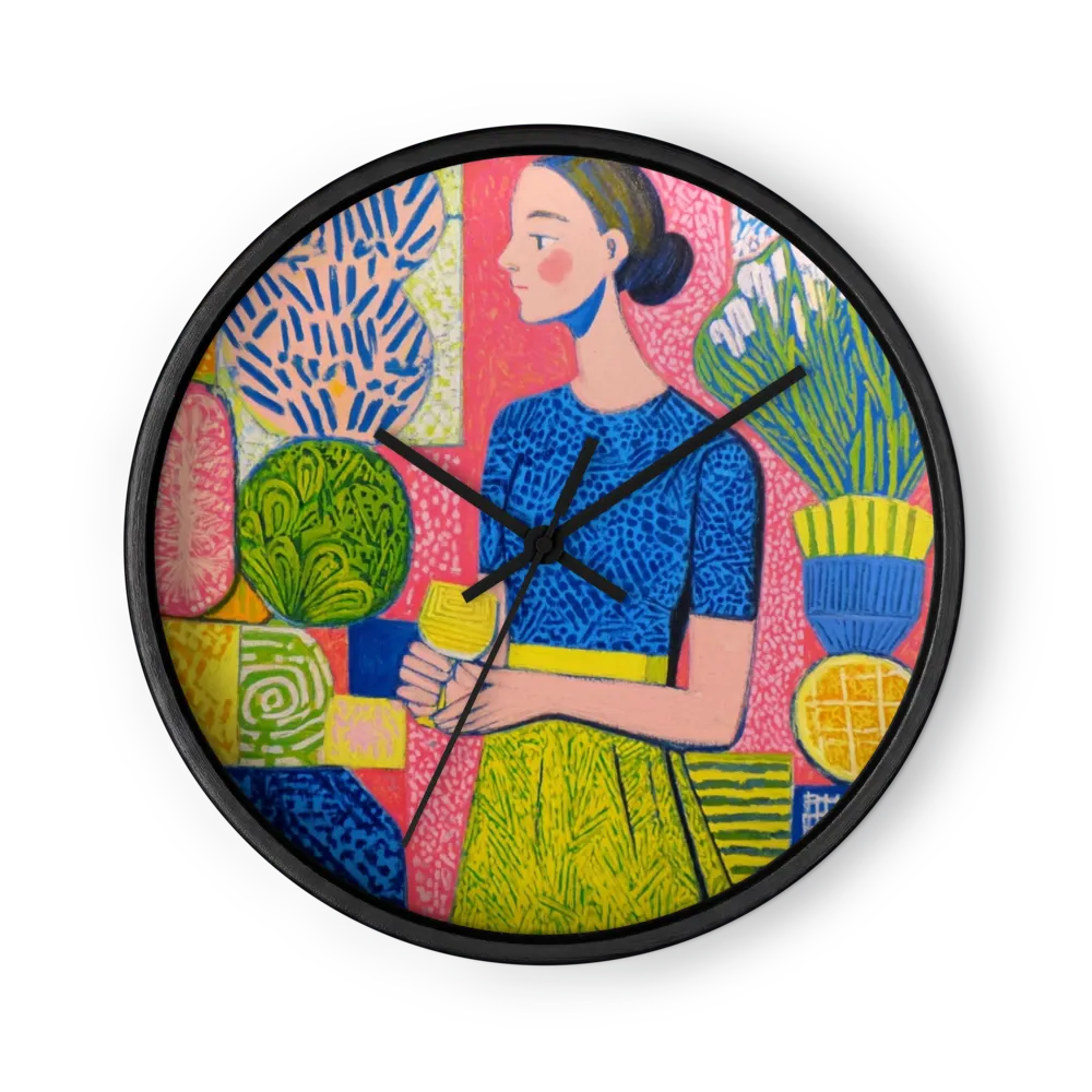 The Blue Top and Pink Pattern | Wall Clock