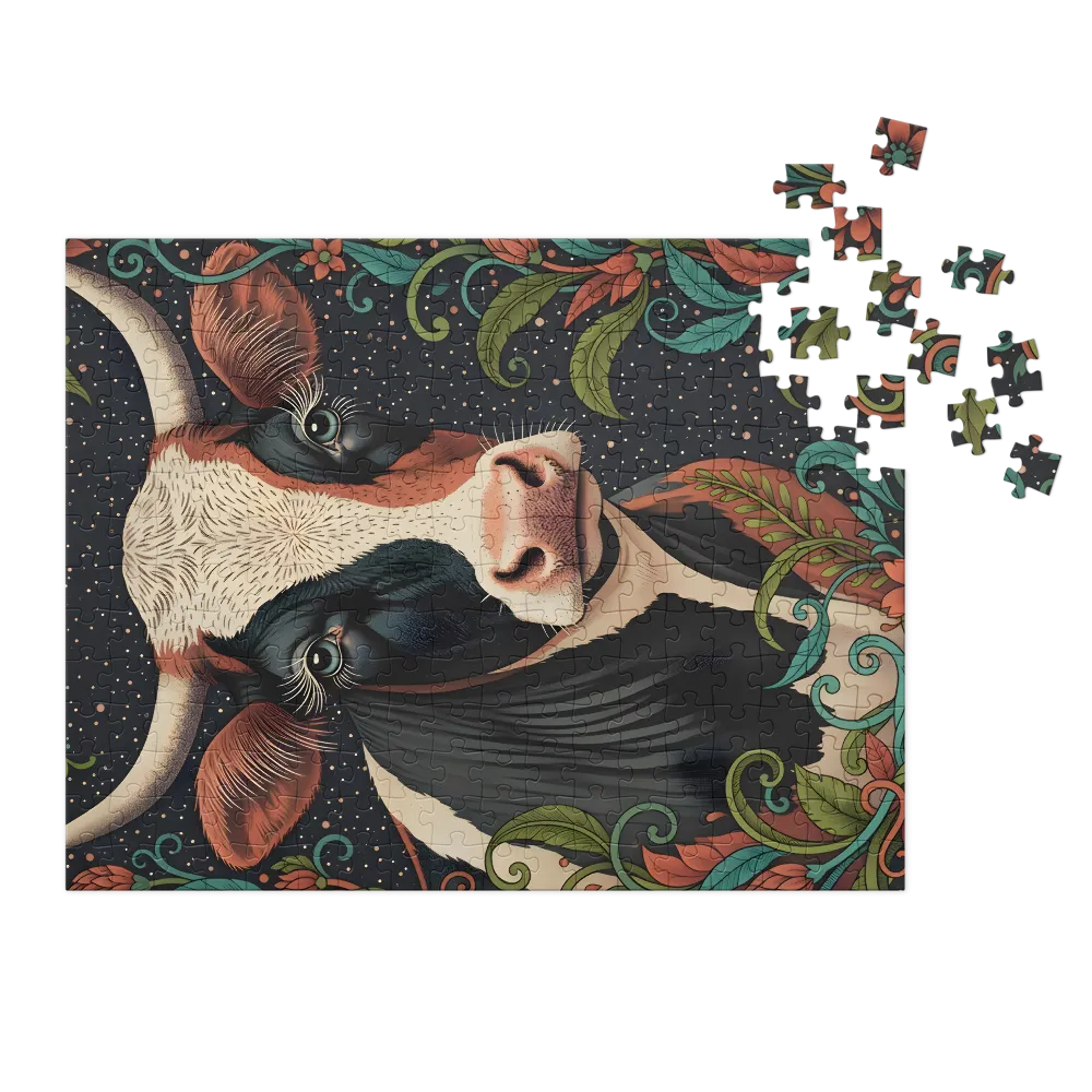 Floral Cow Portrait