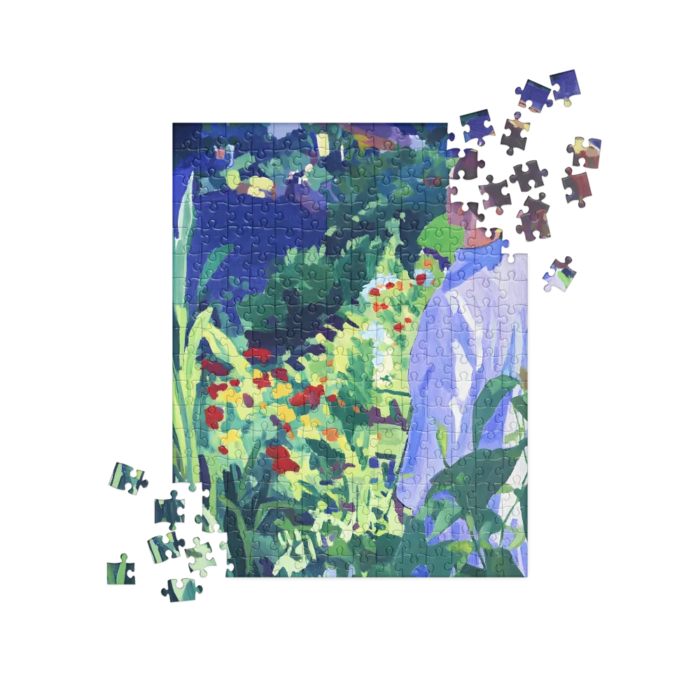 Woman in a Vibrant Garden 
 Jigsaw Puzzle
