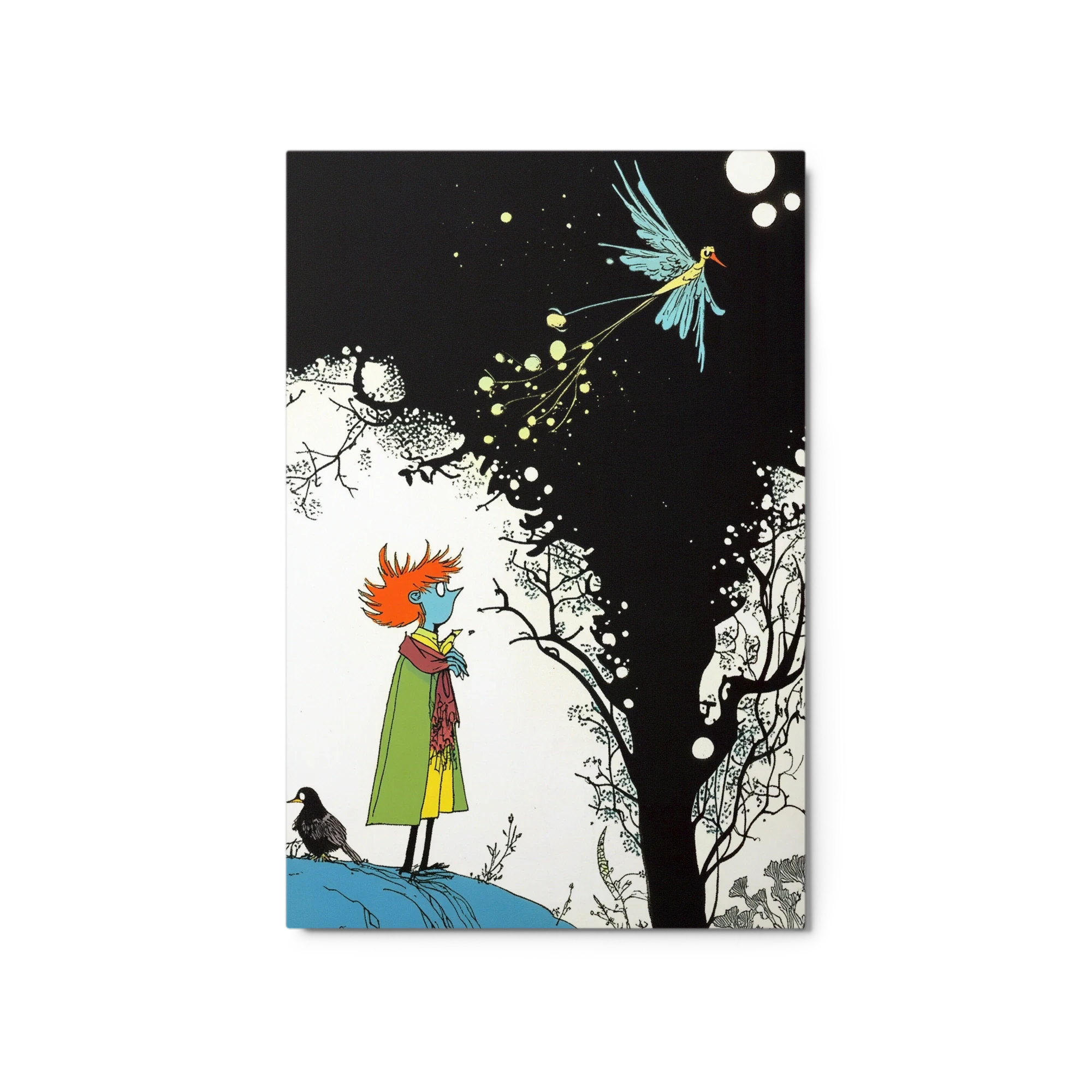 Surreal Girl with Blue Bird