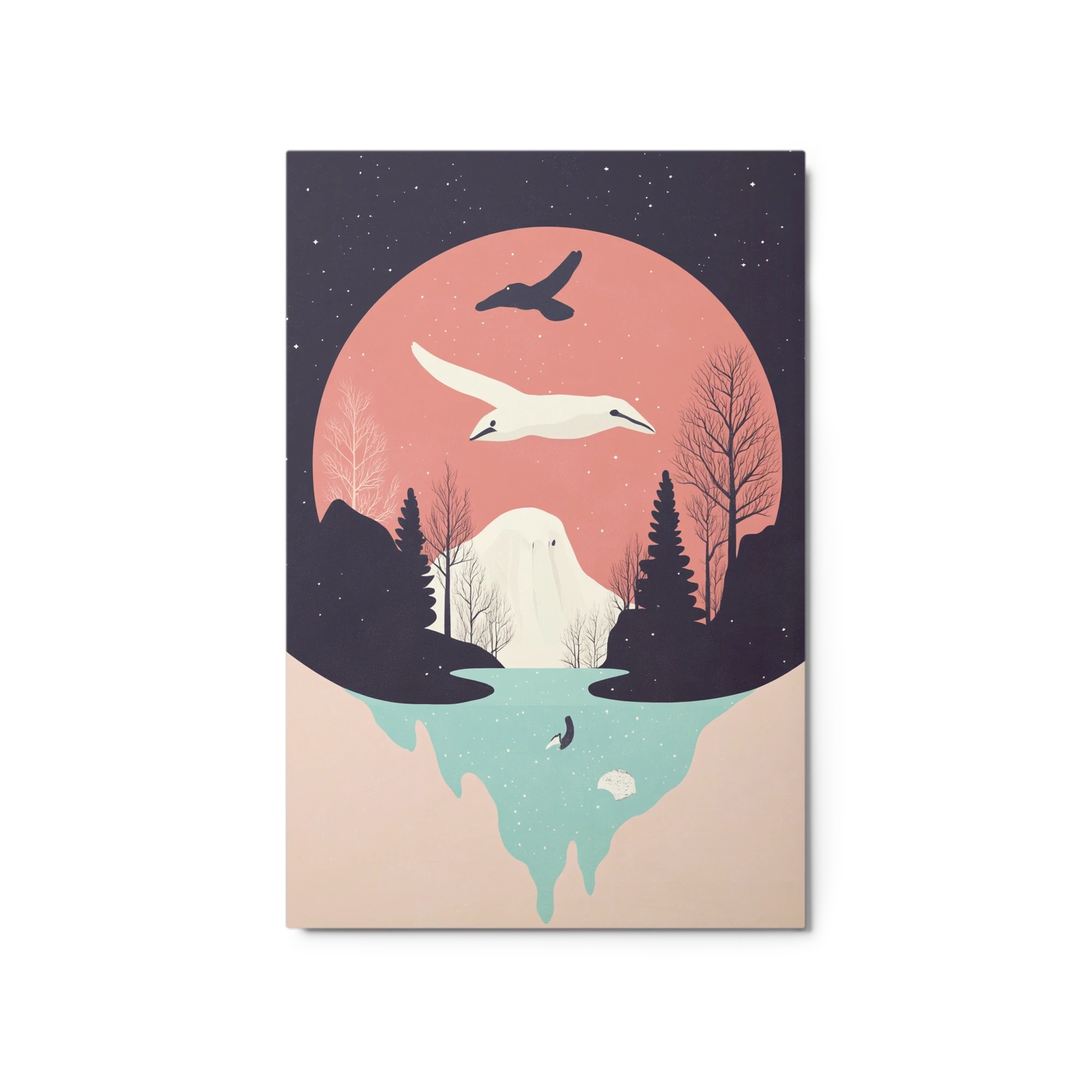 Serene Mountain and Lake Illustration