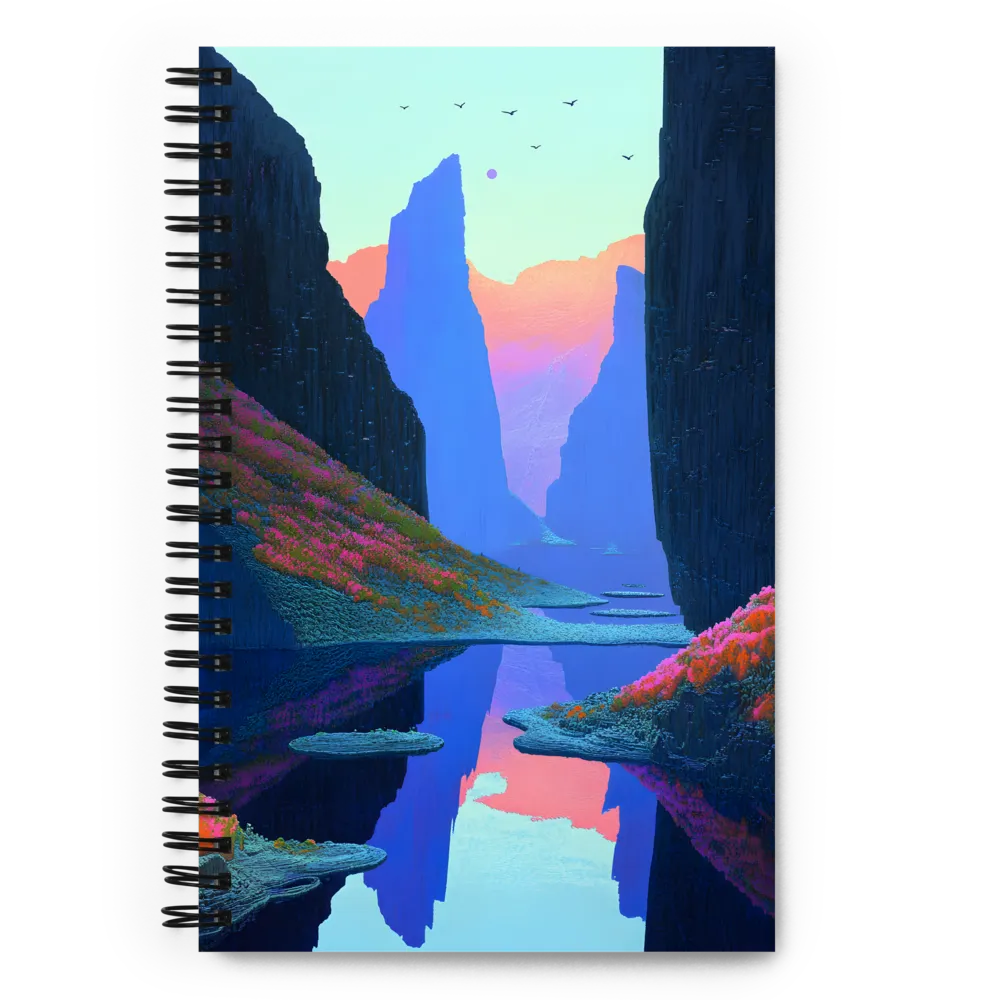 Tranquil Pixel Peaks 
 Spiral Notebook | 140 pages