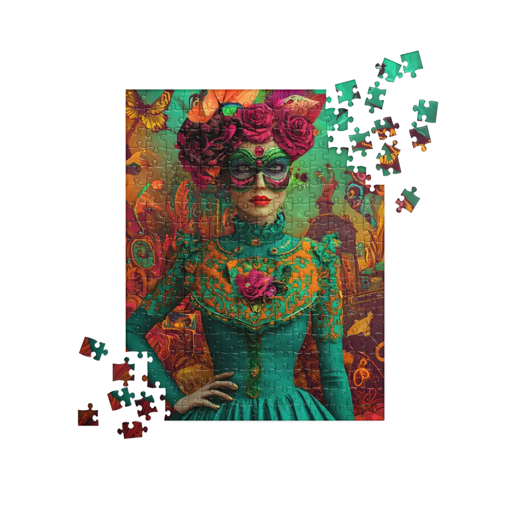 Enigmatic Floral Mask 
 Jigsaw Puzzle