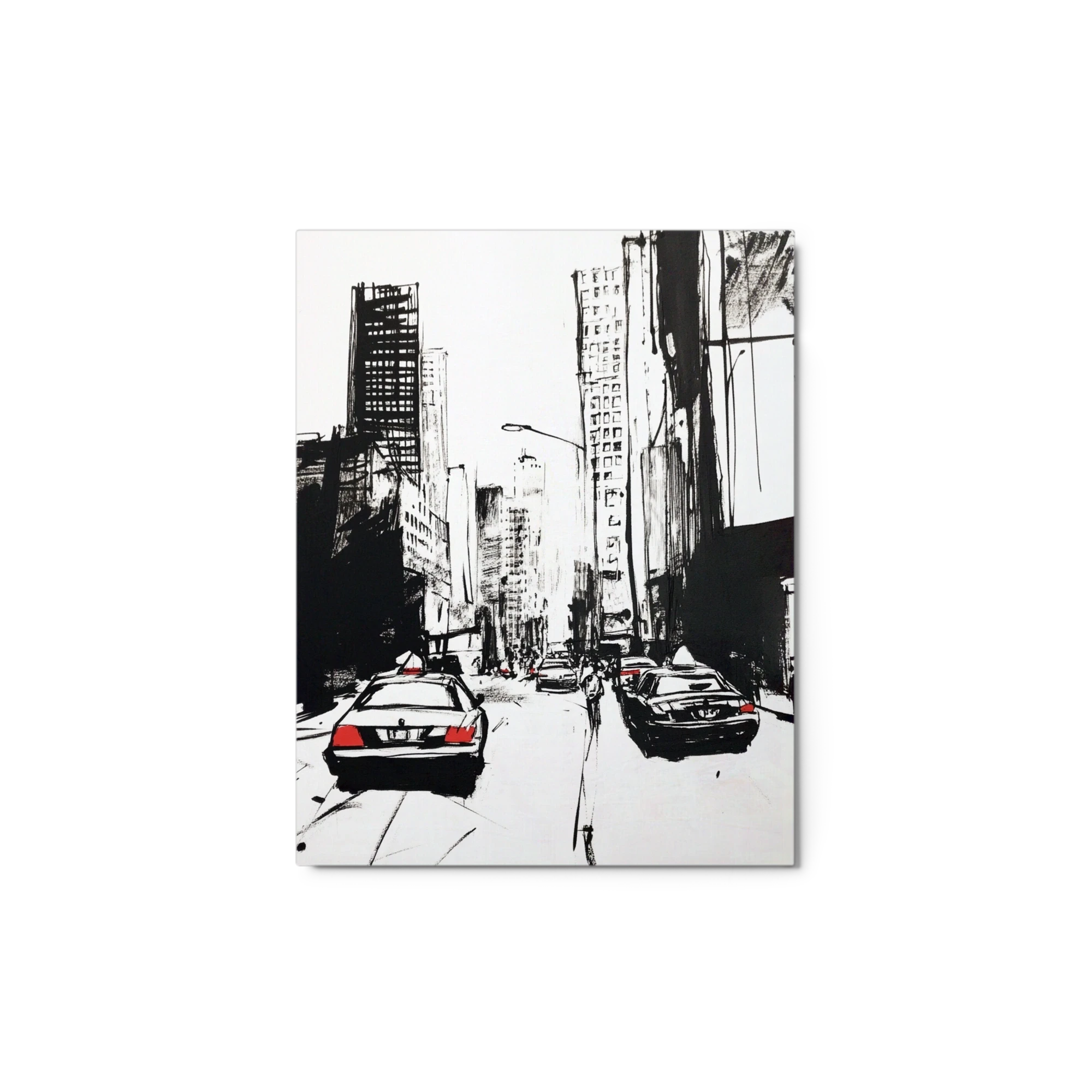 Urban Cityscape with Taxis