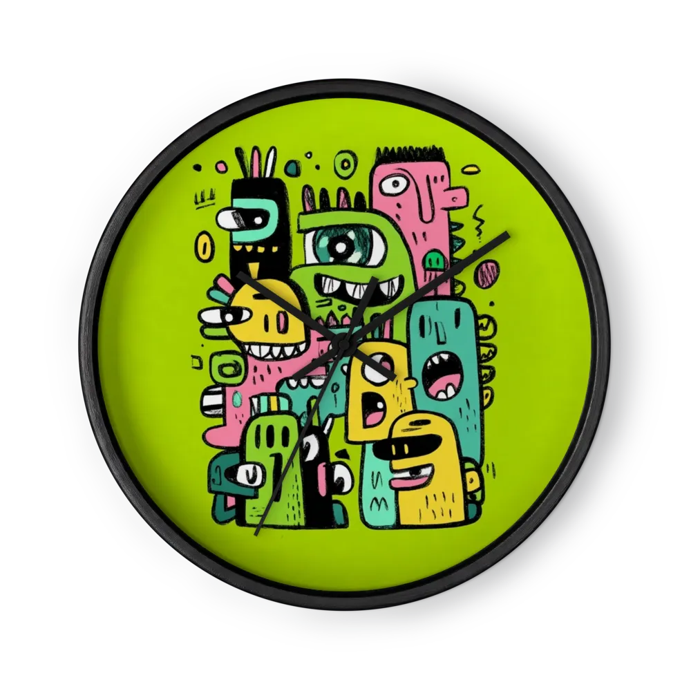 Colorful Monster Doodle | Wall Clock