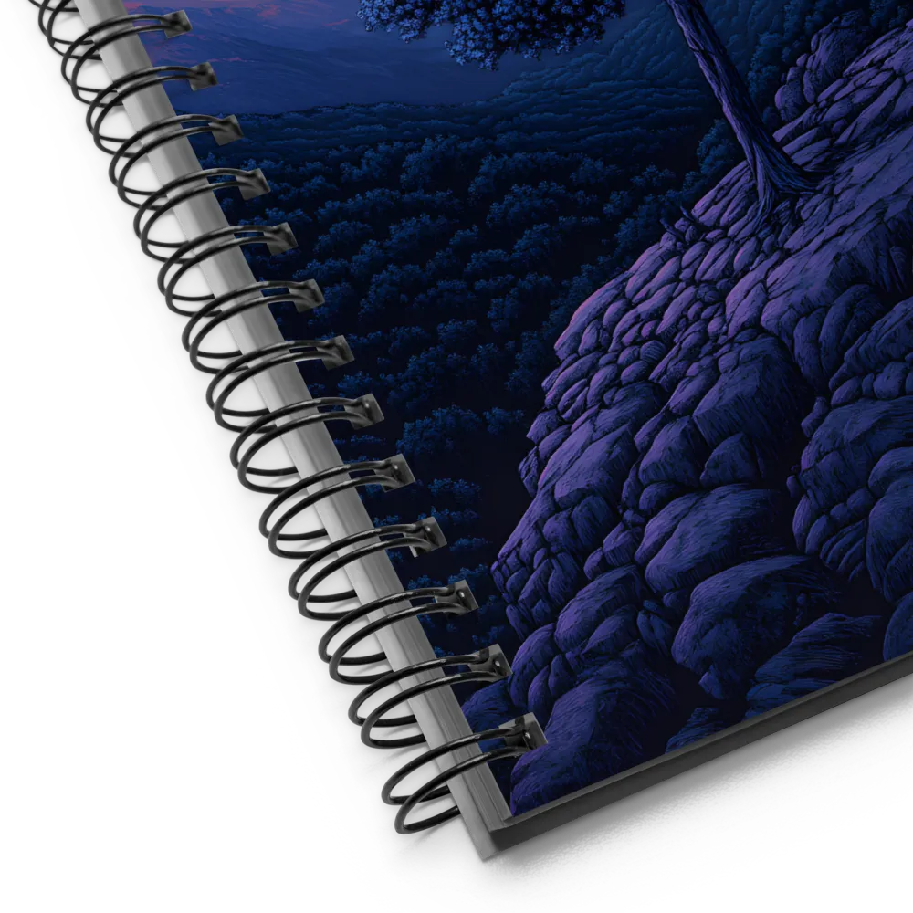 Solitary Pixel Tree at Dusk 
 Spiral Notebook | 140 pages