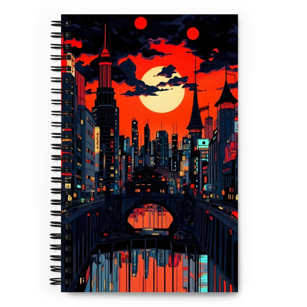 Crimson Twilight City 
 Spiral Notebook | 140 pages