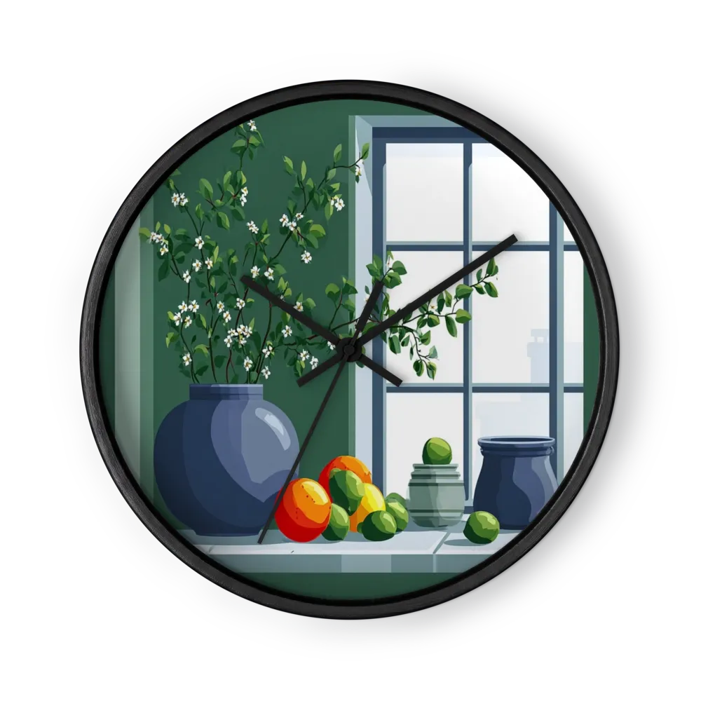 Citrus and Blossom Window | Wall Clock