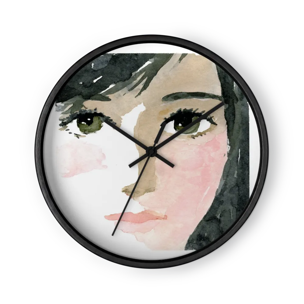Green-Eyed Woman Portrait | Wall Clock