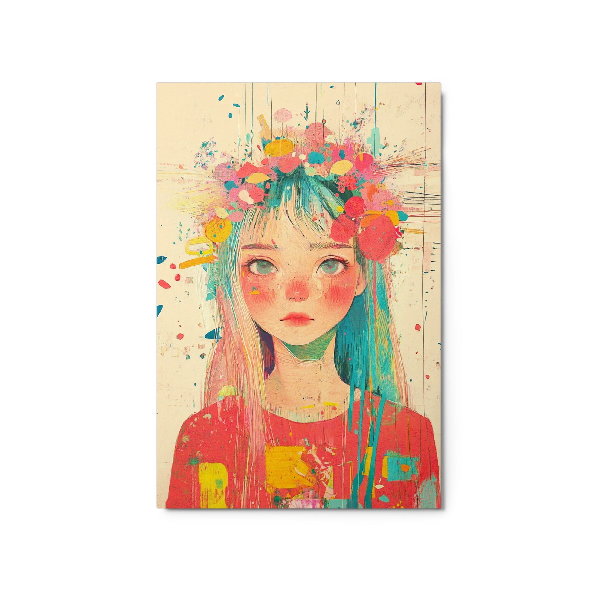 Vibrant Girl Portrait with Flower Crown