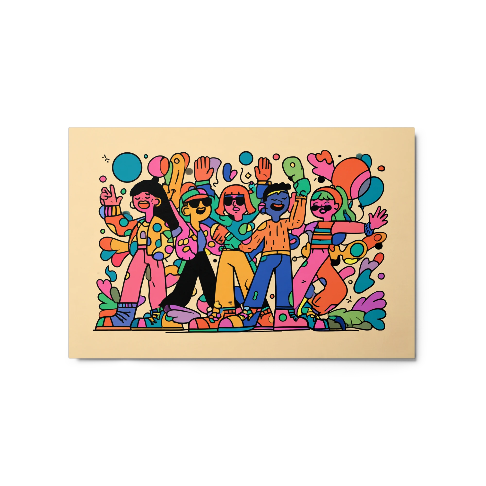 Joyful Crowd Doodle Art