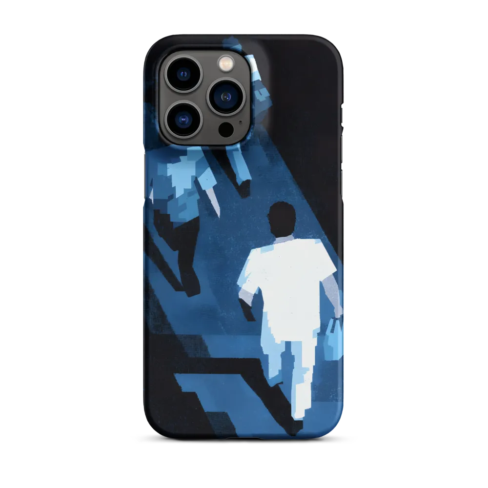 Geometric Figures Walking in Blue | Phone Case