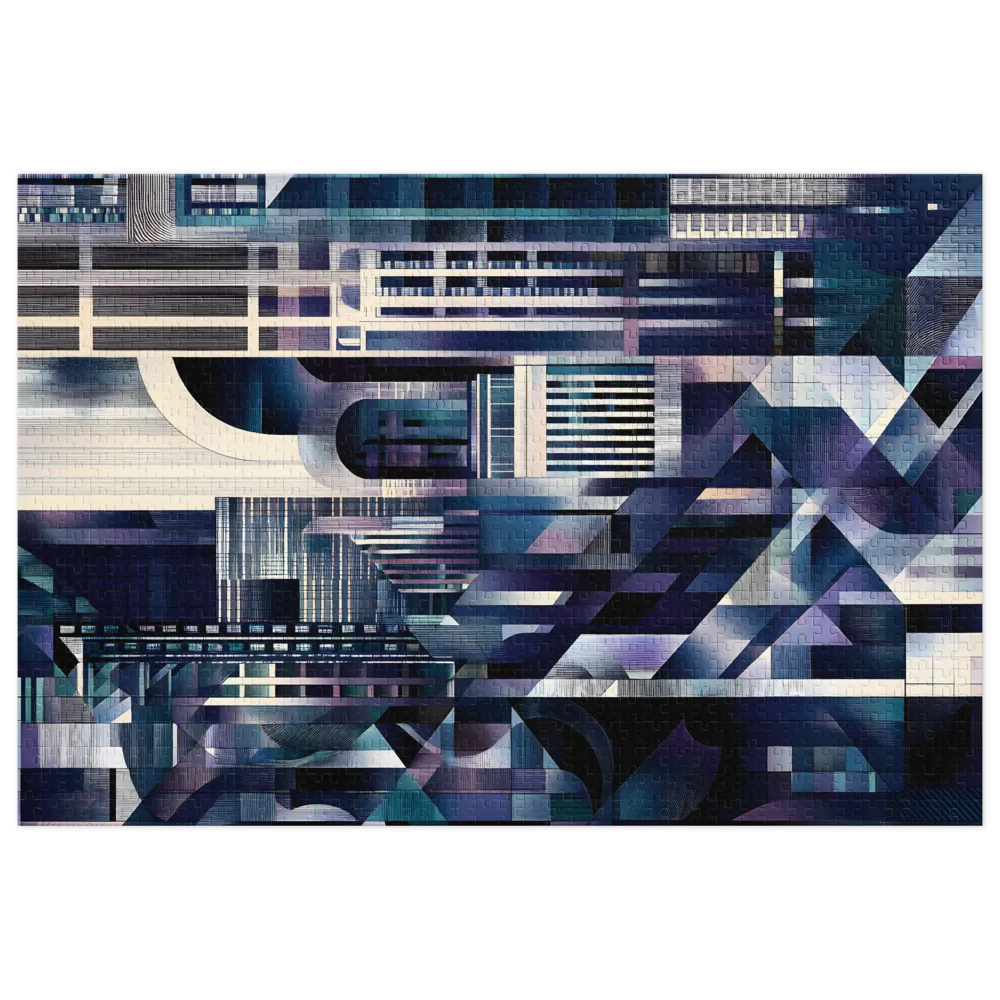 Abstract Geometric Cityscape Art | Jigsaw Puzzle (252/520 pieces)